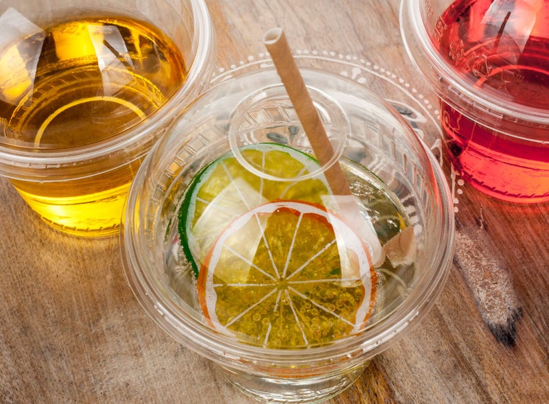 Golden Apple Cup series, 9oz Clear Plastic cups with Dome lids with hole 50sets, BPA Free - Image 4